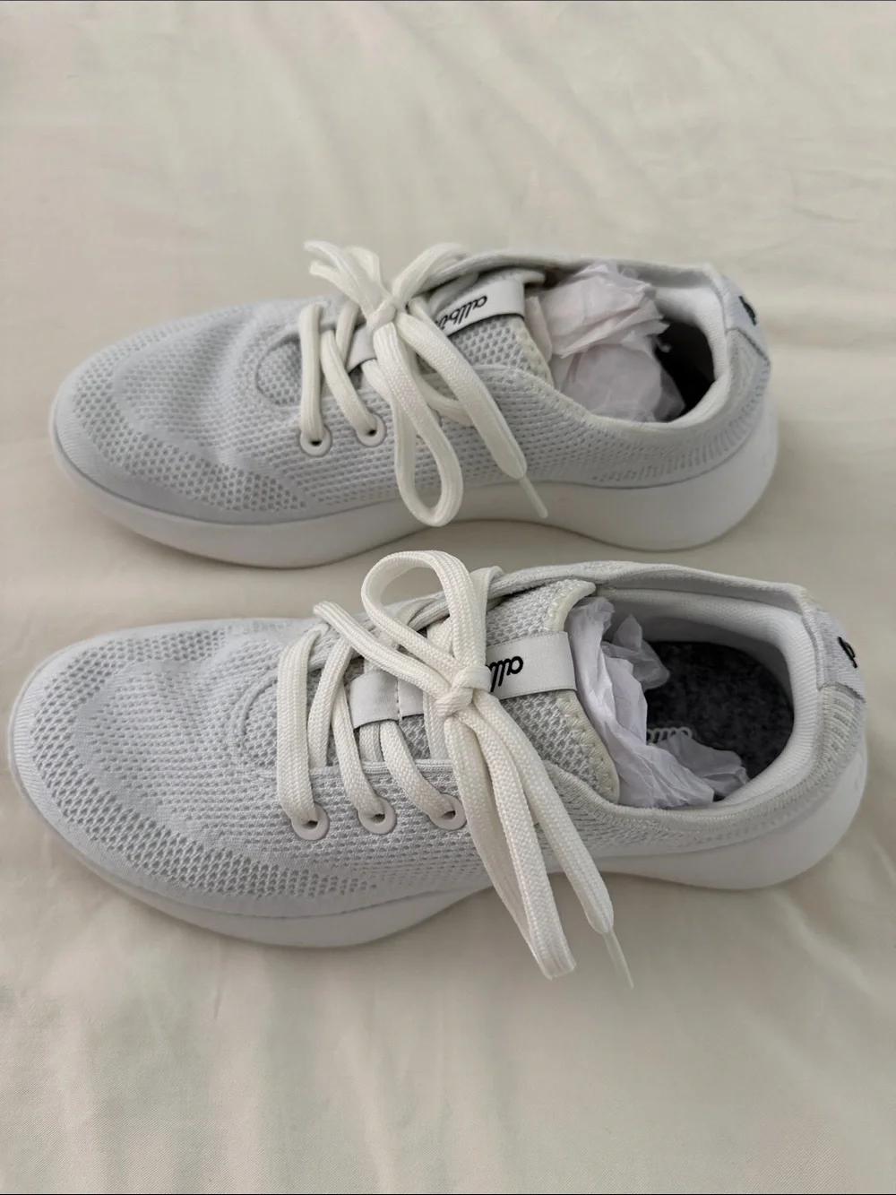 allbirds women’s White Knit Lace-Up Sneakers